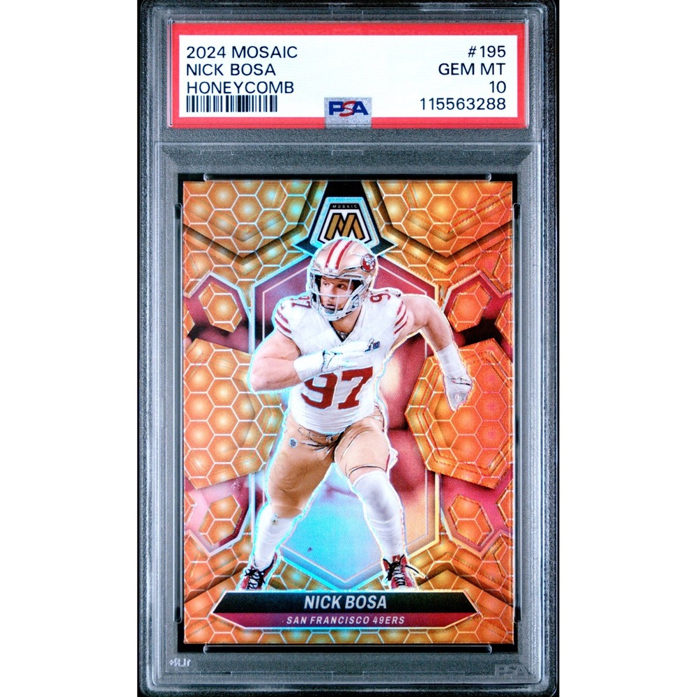 2024 Panini Mosaic Honeycomb Nick Bosa #195 PSA‎ 10 Gem Mint CASE HIT low pop 4